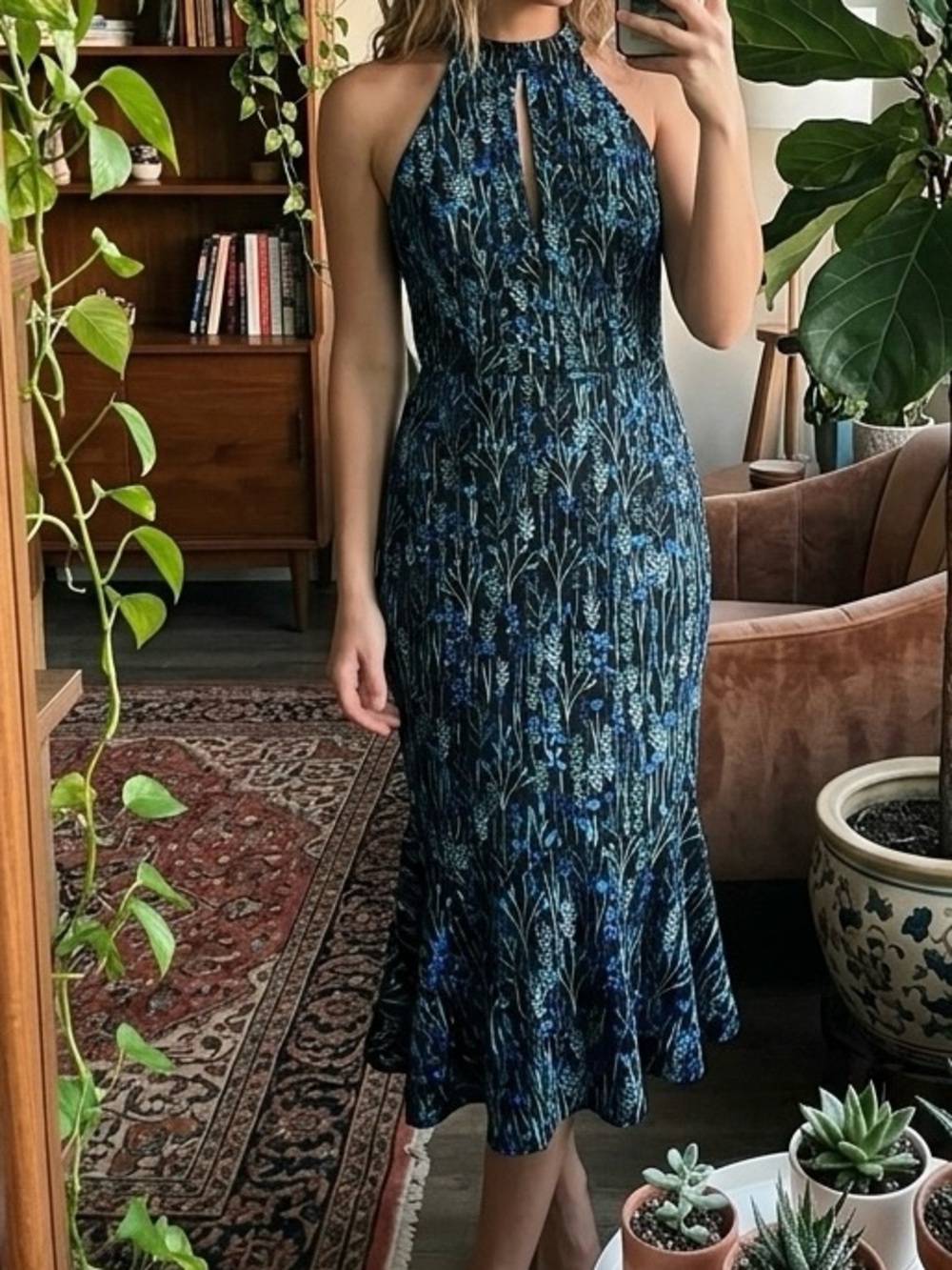 NEW bebe | The "Ultimate Curve" Floral Halter Mermaid Midi - NWOT
